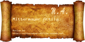 Mittermayer Attila névjegykártya